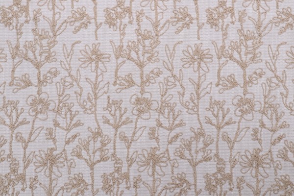 Valiant Fabrics Millie Embroidered Drapery Fabric in Linen