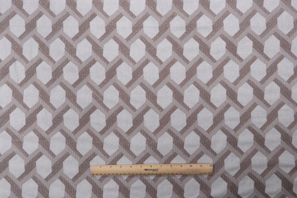 Valiant Fabrics Lexicon Embroidered Drapery Fabric in Parchment