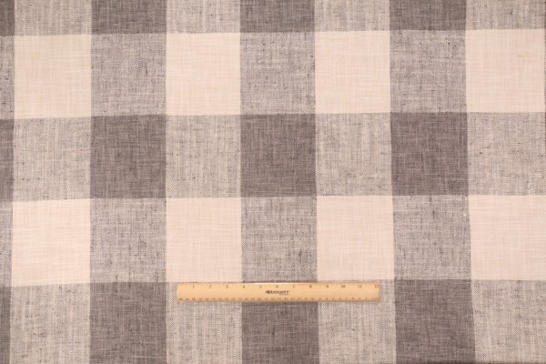 P Kaufmann Check Please Plus Woven Upholstery Fabric in Stone