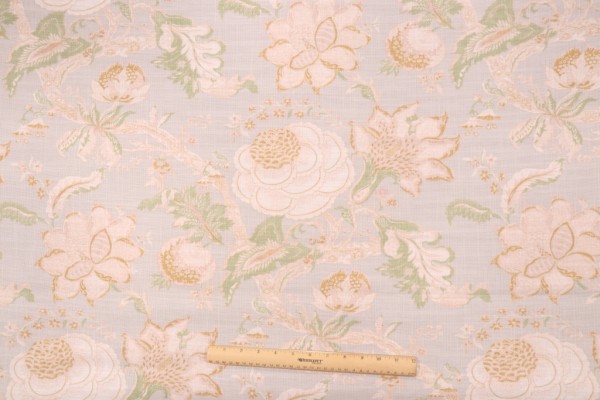 Waverly Hazel Printed Cotton Blend Drapery Fabric in Endive