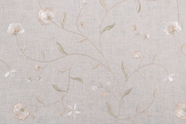 Richloom Haviland Embroidered Drapery Fabric in Natural