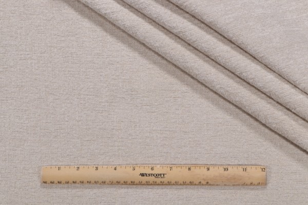 Hubbard Woven Chenille Upholstery Fabric in Vanilla