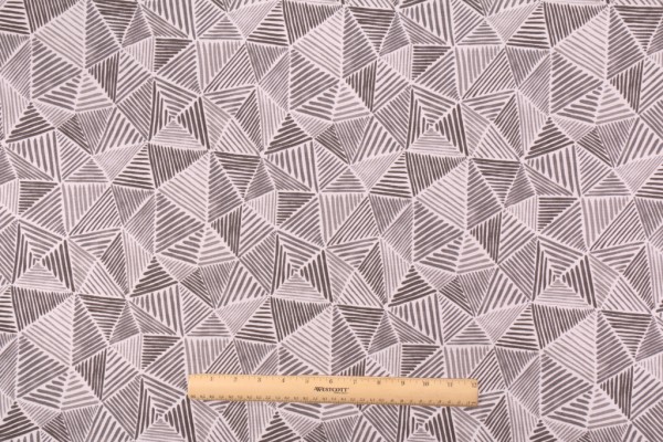 Waverly Stitches Printed Cotton Drapery Fabric in Graphite