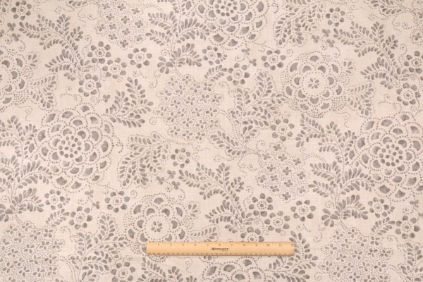 PK Lifestyles Katazome Garden Printed Linen Blend Drapery Fabric in Cinder