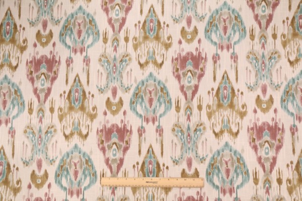 Mill Creek Linley Printed Cotton Drapery Fabric in Heather