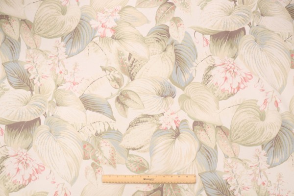 PK Lifestyles Hostas Meadow Printed Cotton Drapery Fabric in Dawn