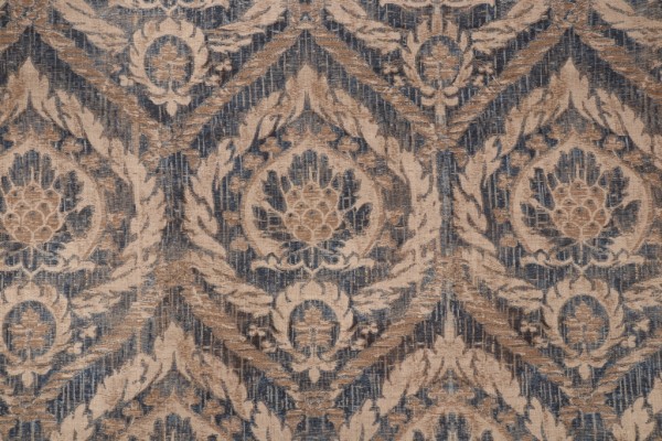 Waverly French Quarter Printed Cotton Drapery Fabric in Antique Blue