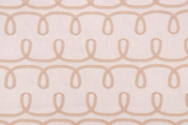 PK Lifestyles Loop & Lace Embroidered Drapery Fabric in Parchment