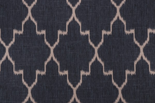 Lacefield Monaco Printed Cotton Drapery Fabric in Sapphire