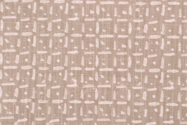 Click for 0.63 Yards Lacefield Diaz-Chatham White Printed Cotton Linen Drapery Fabric in Latte Lacefield Diaz-Chatham White Printed Cotton Linen Drapery Fabric in Latte
