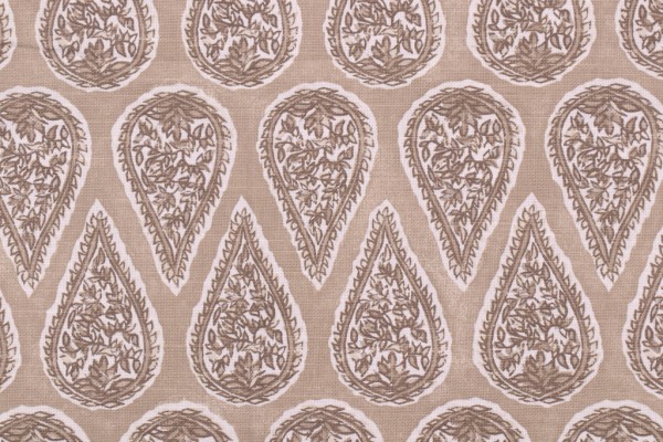 Lacefield Anya Printed Cotton Drapery Fabric in Sand