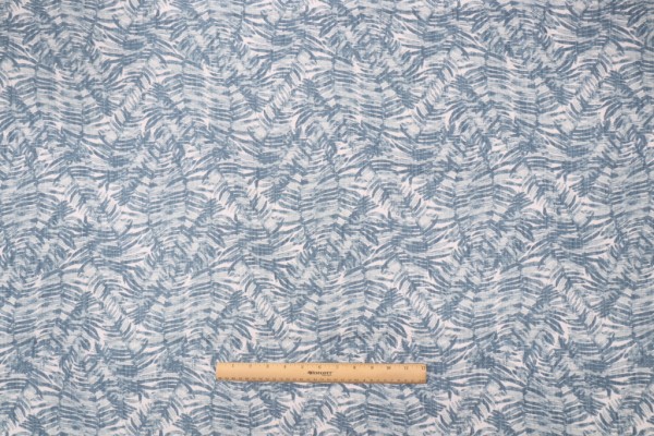 Lacefield Fern-Chatham White Printed Cotton Blend Drapery Fabric in Blueridge
