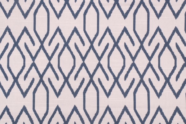 Lacefield Zoe Printed Cotton Drapery Fabric in Navy