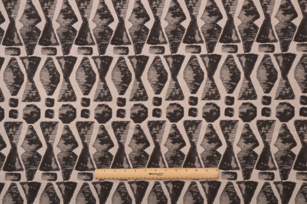 Lacefield Juju-Danish Linen Printed Cotton Blend Drapery Fabric in Granite