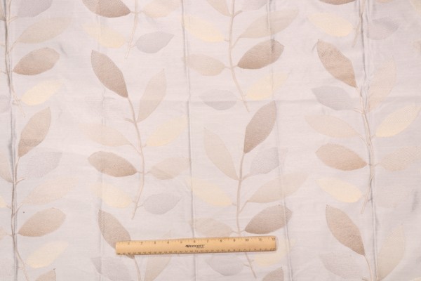 Valiant Fabrics Emily Embroidered Drapery Fabric in Vanilla