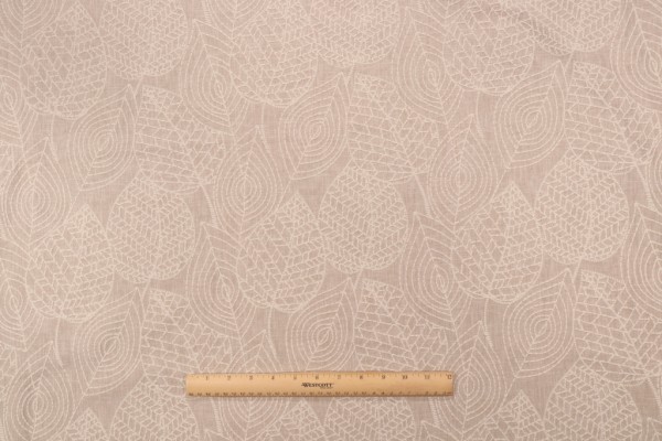 Valiant Fabrics Eden Embroidered Drapery Fabric in Linen