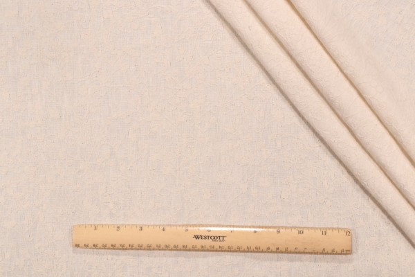 Valiant Fabrics Lola Embroidered Drapery Fabric in Cream