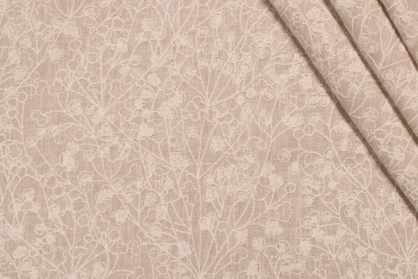 Click for 0.38 Yards Valiant Fabrics Lola Embroidered Drapery Fabric in Linen Valiant Fabrics Lola Embroidered Drapery Fabric in Linen