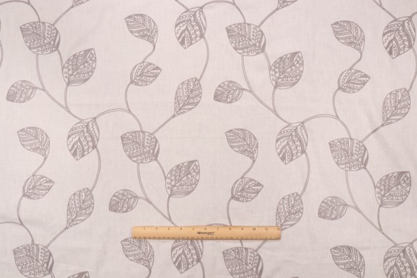 Valiant Fabrics Cassie Embroidered Drapery Fabric in Steel