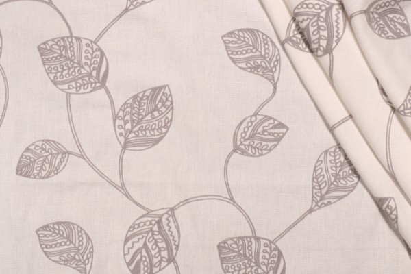 Valiant Fabrics Cassie Embroidered Drapery Fabric in Steel
