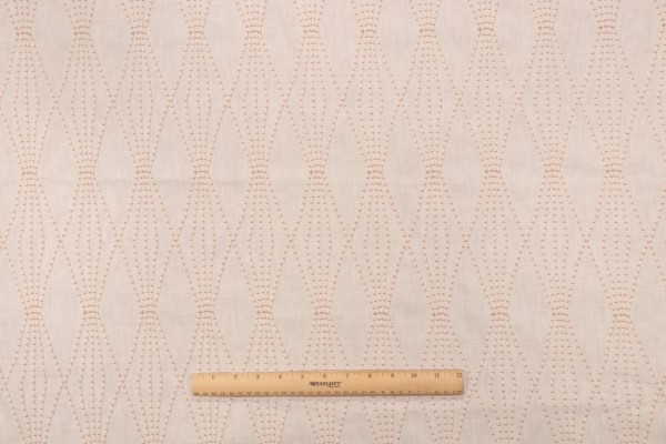 Valiant Fabrics Carlyle Embroidered Drapery Fabric in Cream