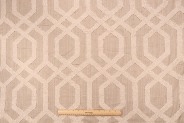 Valiant Fabrics Tao Embroidered Drapery Fabric in Natural