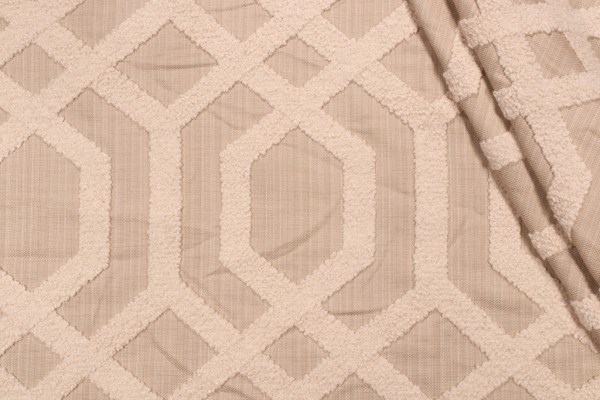 Valiant Fabrics Tao Embroidered Drapery Fabric in Natural