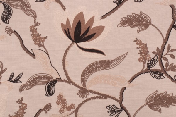 Valiant Fabrics Monica Embroidered Drapery Fabric in Earth