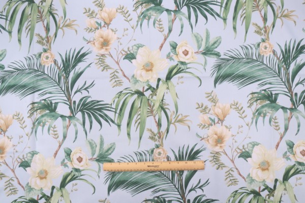 Covington Isabella Printed Cotton Twill Drapery Fabric in 528-Sky Blue