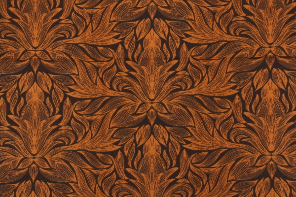 Stof France Phedre Printed Cotton Twill Drapery Fabric in Feu