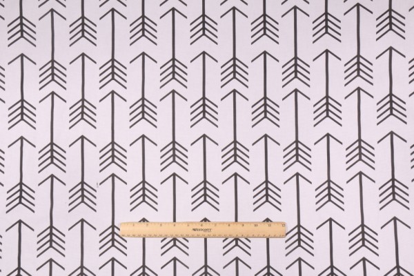 Premier Prints Arrow Printed Cotton Drapery Fabric in White Black