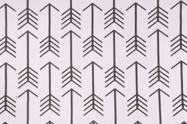 Premier Prints Arrow Printed Cotton Drapery Fabric in White Black