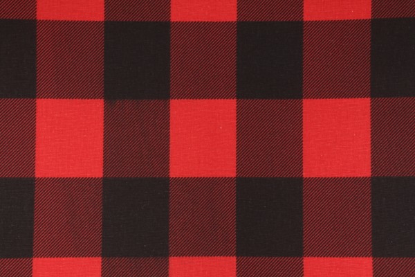 Premier Prints Buffalo Check Printed 7 oz Cotton Drapery Fabric in Red Black
