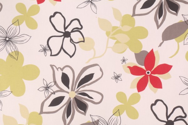 Duralee 20837 Printed Cotton Drapery Fabric in Red/Black