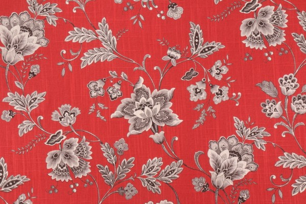 Mill Creek Silverdale Printed Cotton Drapery Fabric in Redcoat