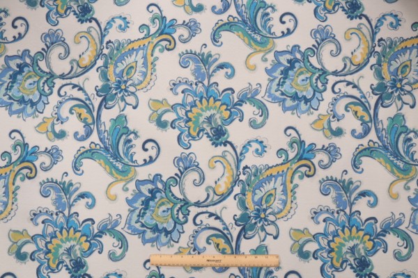 Mill Creek Sconset Printed Polyester Outdoor Fabric in Cornflower