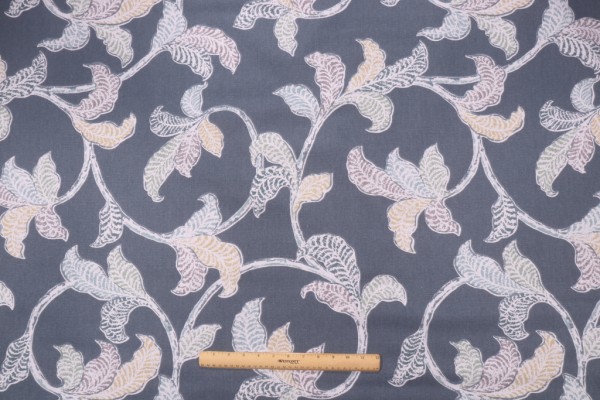 Robert Allen Rosemaling Printed Cotton Drapery Fabric in Lakeside