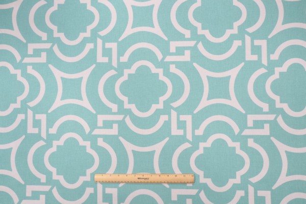 Richloom Carmody Printed Cotton Drapery Fabric in Turquoise