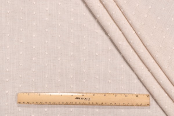Click for 0.75 Yards PK Lifestyles Swiss Dot Embroidery Decorator Fabric in Vanilla PK Lifestyles Swiss Dot Embroidery Decorator Fabric in Vanilla