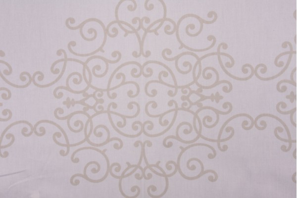 Robert Allen Soft Scrolls Printed Cotton Drapery Fabric in Birch