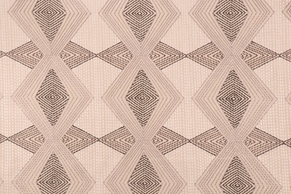 PK Lifestyles Diamond Dash Emb Embroidered Drapery Fabric in Dune
