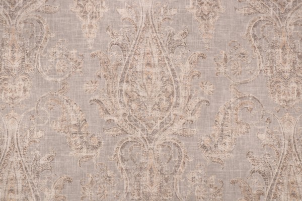 P Kaufmann Fair Trade Printed Linen Blend Drapery Fabric in Thunder