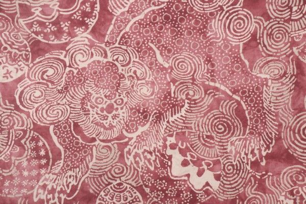 P Kaufmann Temple Lion Printed Cotton Drapery Fabric in Claret