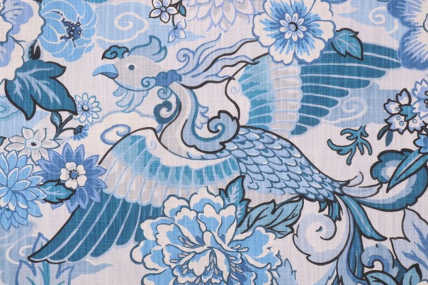 Kaufmann Lushan Garden Printed Cotton Drapery Fabric in Twilight