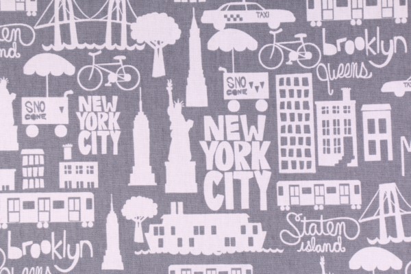 East Coast Printed Cotton Drapery Fabric in Charcoal