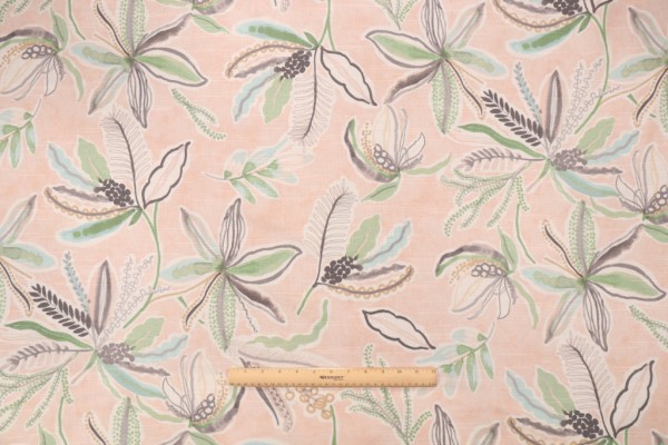 PK Lifestyles Sunny Daze Printed Cotton Drapery Fabric in Blush