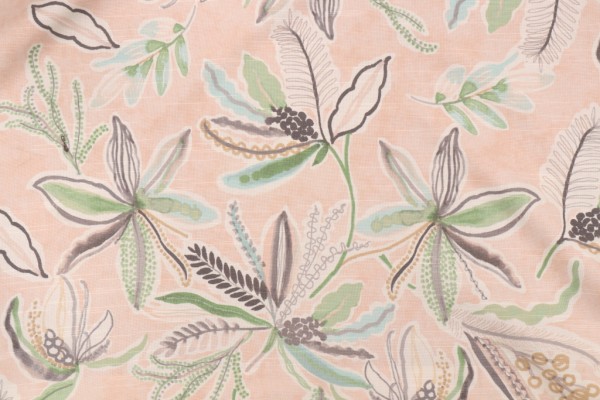 PK Lifestyles Sunny Daze Printed Cotton Drapery Fabric in Blush