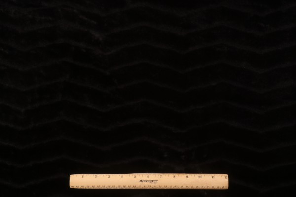 PK Lifestyles Lush Chevron Faux Fur Decorator Fabric in Panther