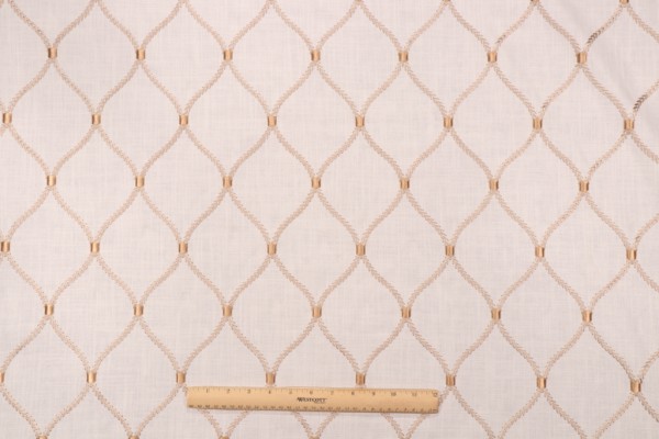 Williamsburg Deane Embroidery Drapery Fabric in Gilded
