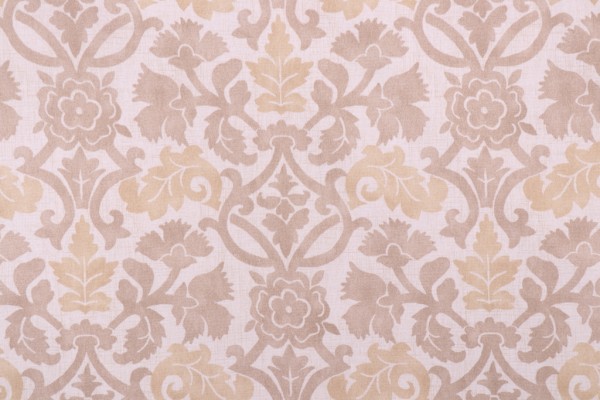 Waverly Anika Printed Cotton Drapery Fabric in Flax